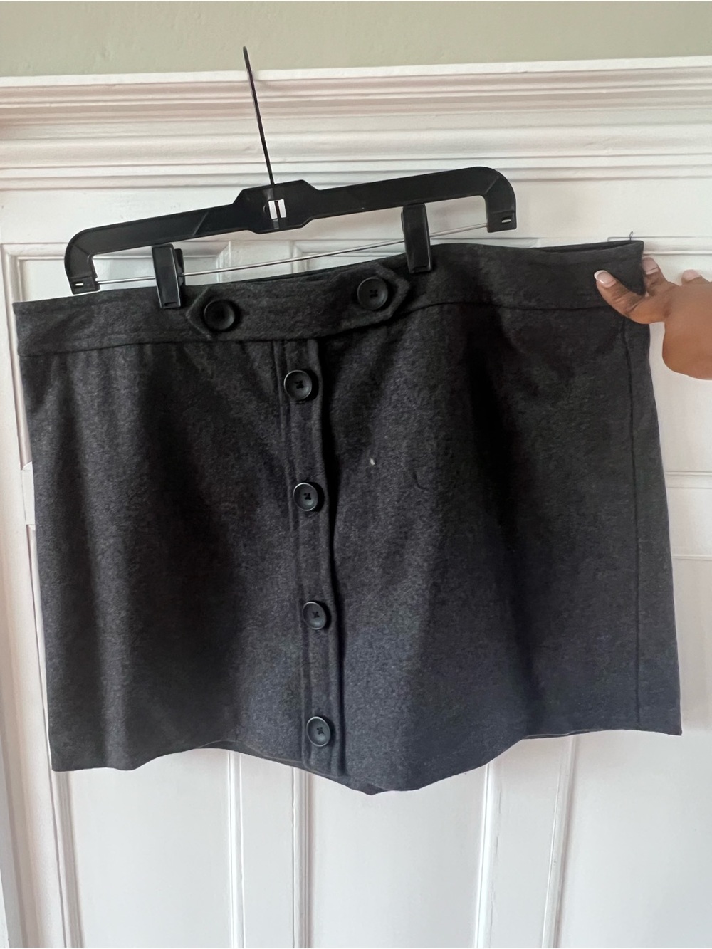 GAP Button-Front Charcoal Mini Skirt